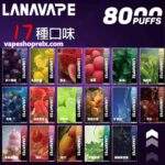 LANA Zolt 8000口 拋棄式電子煙 (LANAVAPE) Mesh網狀霧化芯 Type-C快充（20款精選熱門口味 / 15ml大容量 ）｜南極冰：圖片 2