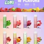 LIMI 8000 發光一次性電子煙｜RGB 炫光顯示．Mesh 網芯口感｜